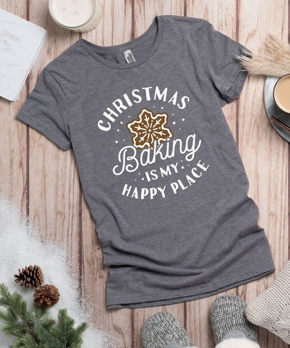 Heather Gray 'Christmas Baking Is My Happy Place' Relaxed-Fit Tee - Women &amp; Plus | Zulily