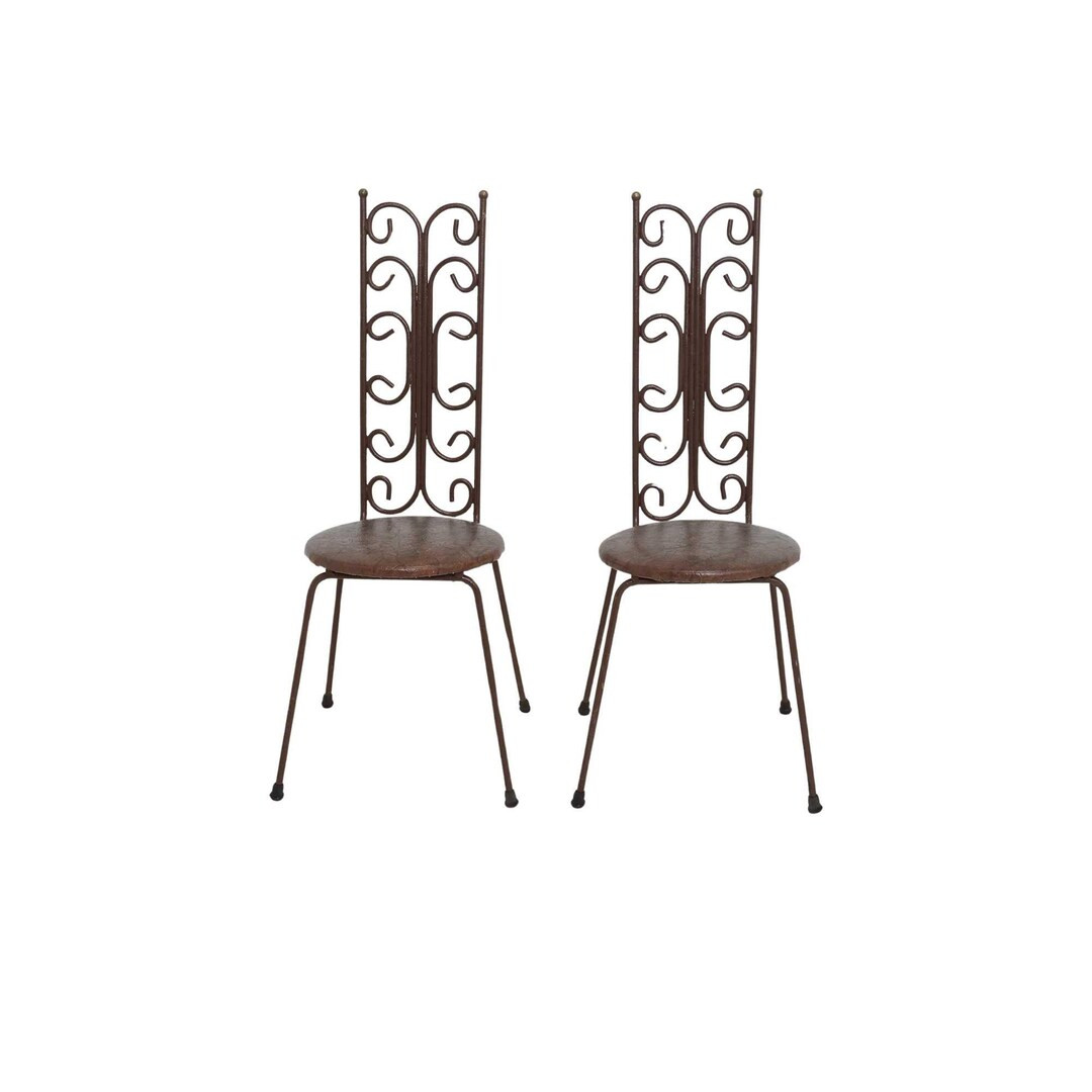 Pair of Iron Scroll Side Chairs | Etsy (US)