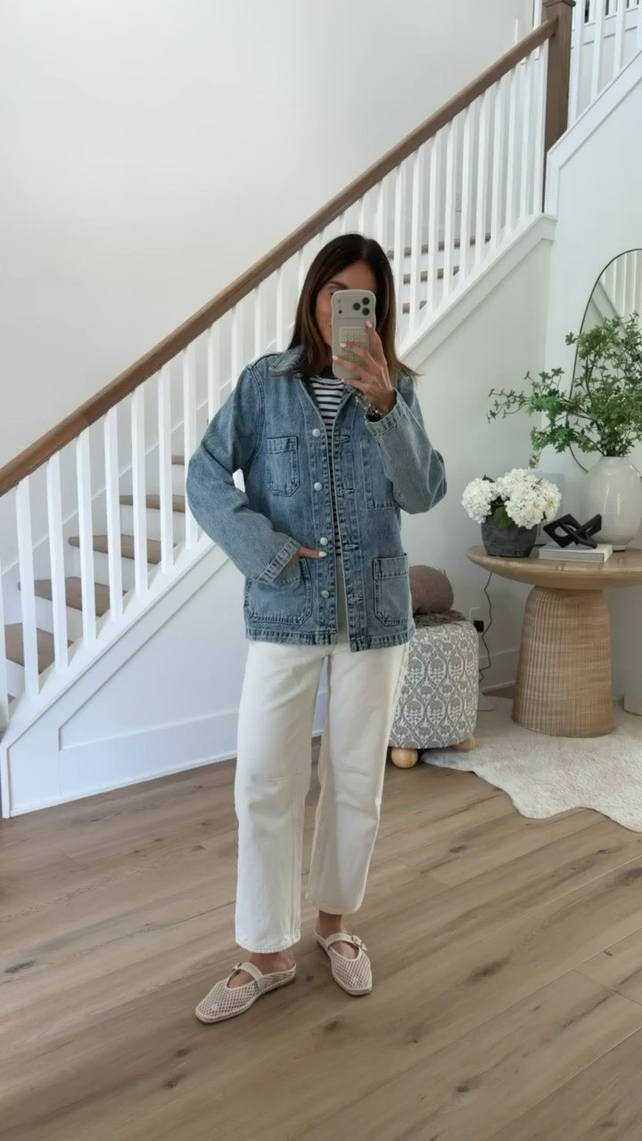 A striped tank, white denim, and an oversized denim jacket is one of my favorite easy combinations for spring and summer. Casual, classic, and looks way more expensive than it is.

Denim jacket outfit, striped tank outfit, white jeans outfit, casual chic style, spring outfit ideas, elevated basics, everyday fashion, effortless style, capsule wardrobe, neutral outfit ideas, annabrstyle

#LTKootd #LTKmomlife #LTKselfcare