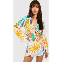 boohoo Women's Bright Ruched Mini Skirt | Size: 6 | Denim | boohoo (US & Canada)