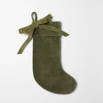 Velvet Bow Stocking - Threshold™ designed with Studio McGee | Target