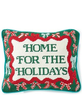 Holiday Collection Home For The Holidays Needlepoint Pillow | Dillard's