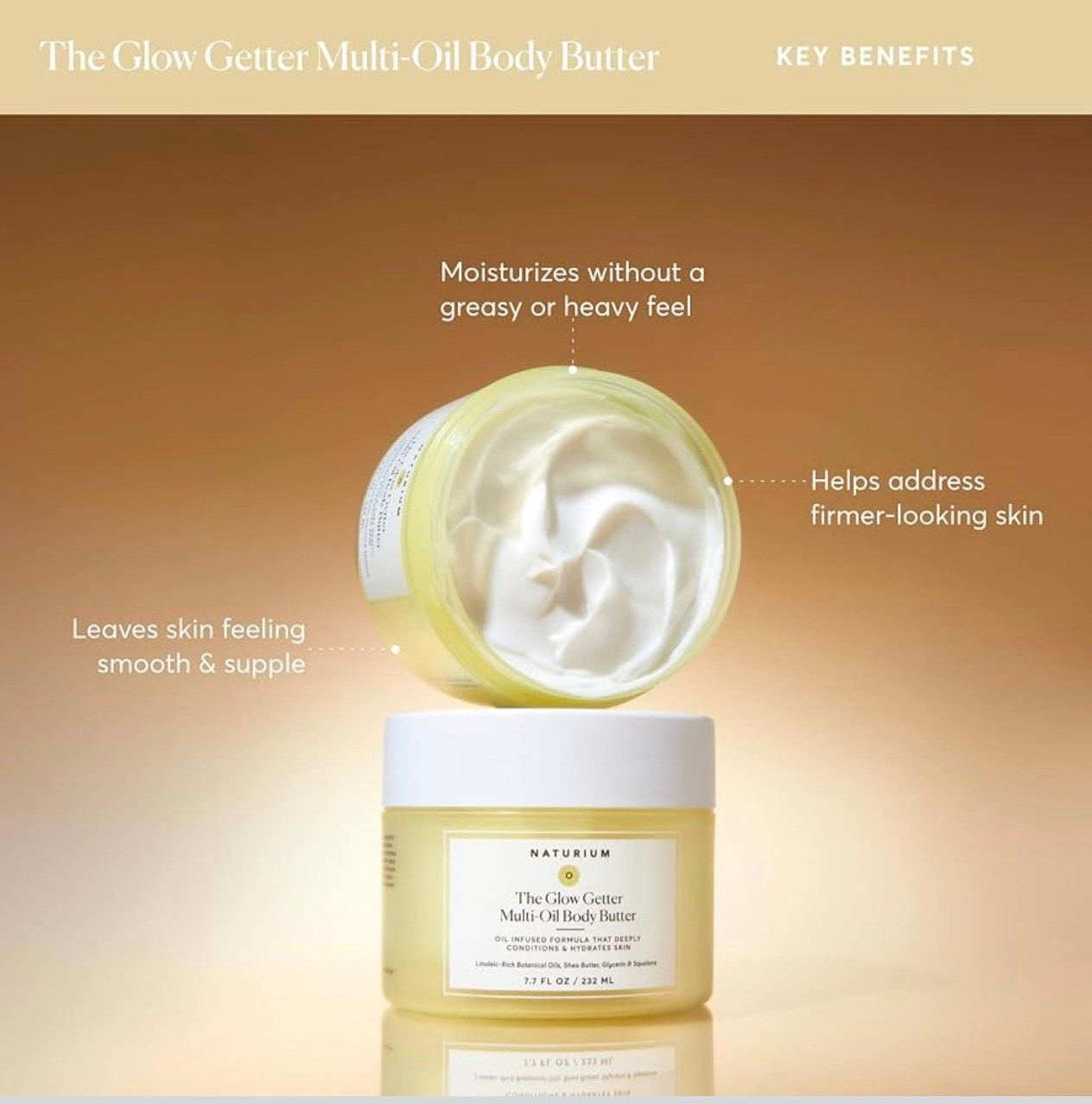 Intensely hydrating body butter that nourishes and firms skin’s appearance. This whipped, oil-infused formula features botanical oils, shea butter, squalane, and peptides with a dreamy vanilla coconut scent. Lightweight, non-greasy, and perfect for daily moisture. Vegan, cruelty-free, and dermatologist tested.
#LTK #bodybutter #skincare #naturium #cleanbeauty #bodycare #skincareessentials​​​​​​​​​​​​​​​​

#LTKdayinmylife #LTKselfcare #LTKvlog