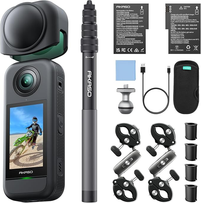 AKASO 360 Action Camera Motorcycle Combo- 5.7K 360 Video with 1/2" 48MP Sensors, 72MP 360 Photo, ... | Amazon (US)