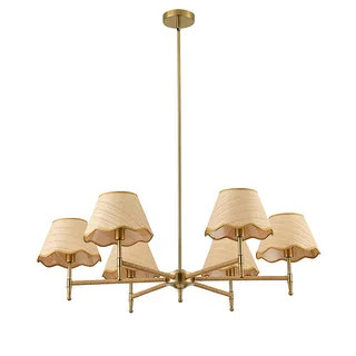 Rustic Brown 6-Light Pendant Light with Woven Shades for Dining Room Kitchen or Entryway | Bed Bath & Beyond