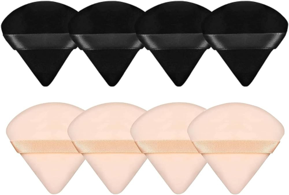 8 Pieces Triangle Powder Puff Face Soft Triangle Makeup Puff Velour Cosmetic Foundation Blender S... | Amazon (US)