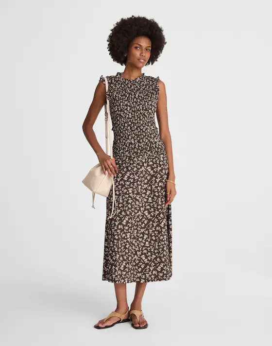 Smocked Sleeveless Midi Dress | Madewell