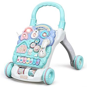 BABY JOY Sit-to-Stand Learning Walker, Kids Activity Center, Entertainment Table w/Lights & Sound... | Amazon (US)