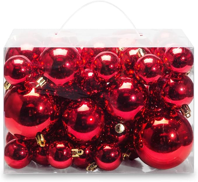 AMS 40ct Christmas Ball Plated Ornaments Tree Collection for Holiday Wedding Party Decoration(40c... | Amazon (US)