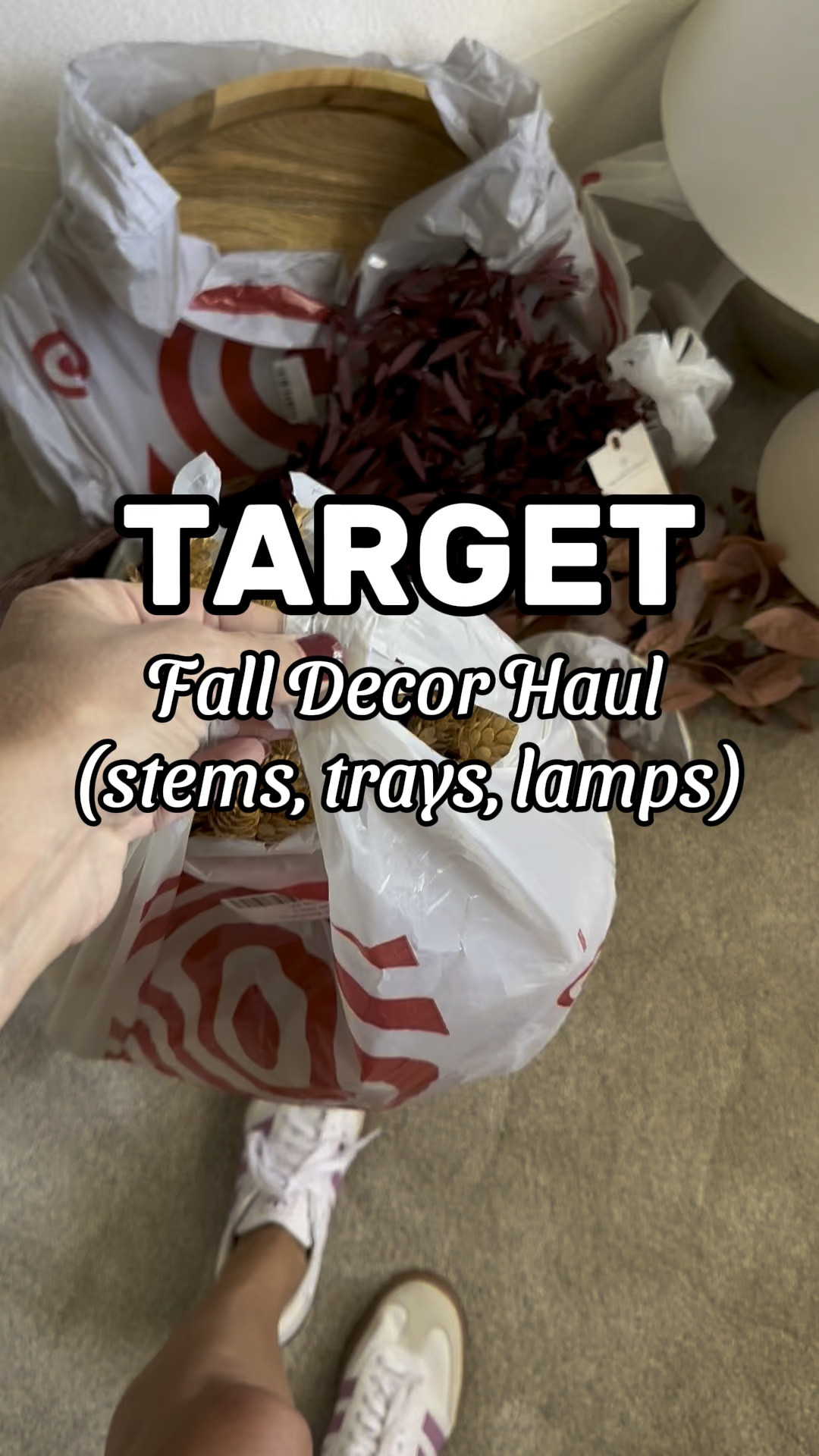 Perfect colors for Fall and these stems are so beautiful! The larger lamp is big and it’s the second one I’ve bought because it’s such a statement piece. The smaller one is perfect for a bathroom or kitchen countertop. And the trays are great to hold candles, vases and fall decorations. Love these Target fall decor finds! 

#LTKHome #LTKSeasonal #LTKVideo