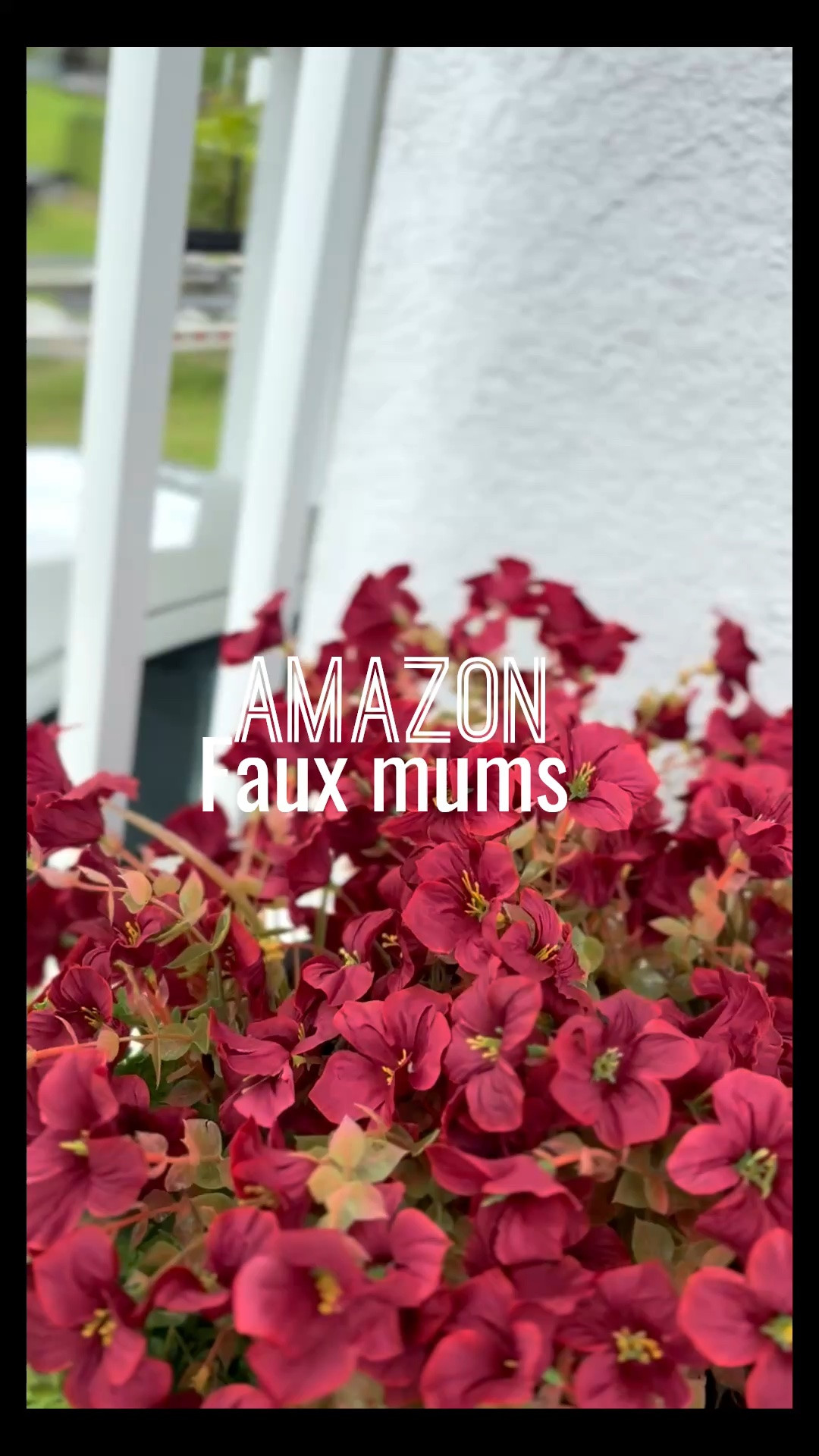 Faux mums on Amazon! One order filled both my large planters on the porch