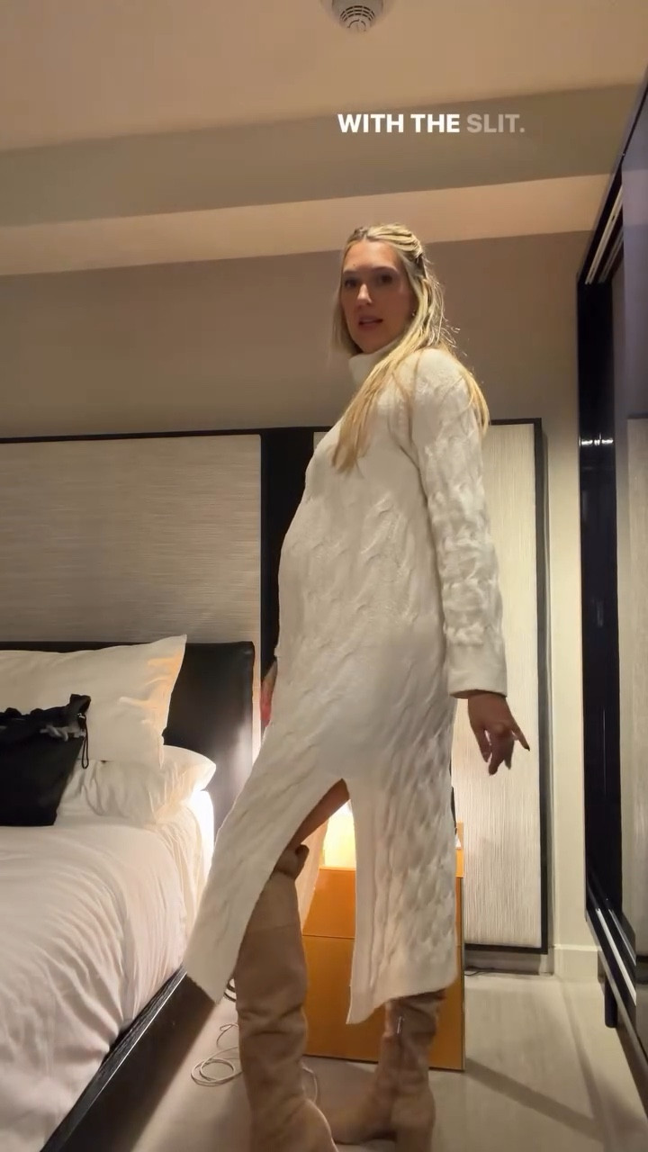 OOTN! Love this sweater dress with the slit 🤍

#LTKgrwm #LTKootd