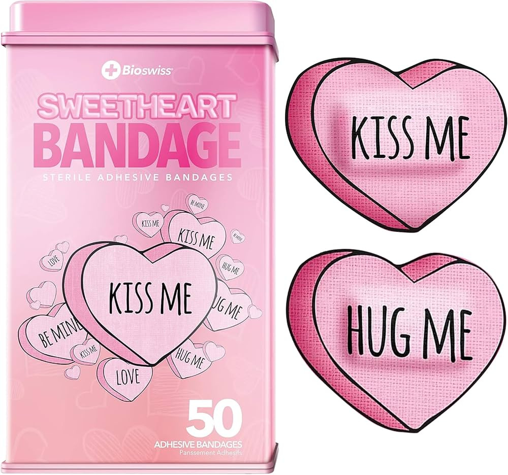 BioSwiss Bandages, Valentine Heart Shaped Self Adhesive Bandage, Latex Free Sterile Wound Care, F... | Amazon (US)