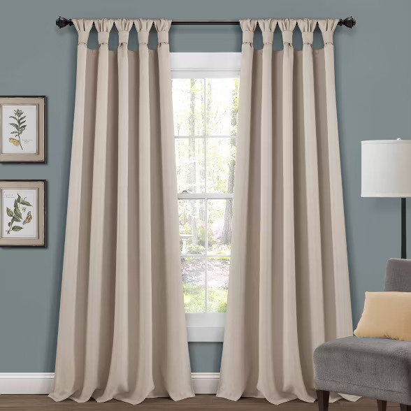 Insulated KnottedTab Top Blackout Window Curtain Panels - Lush Décor | Target