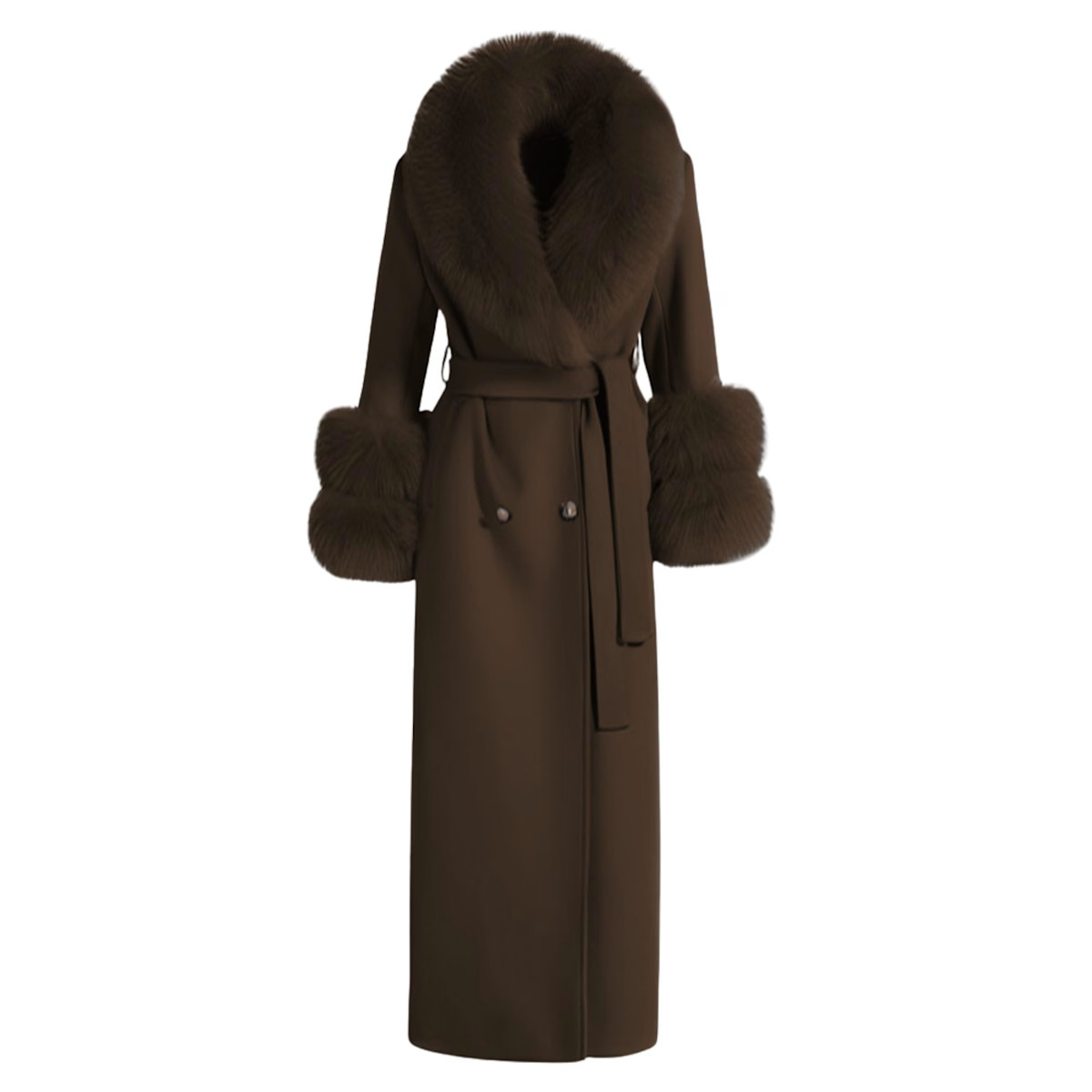 Mayfair Cashmere Long Coat Chocolate Brown | Wolf & Badger