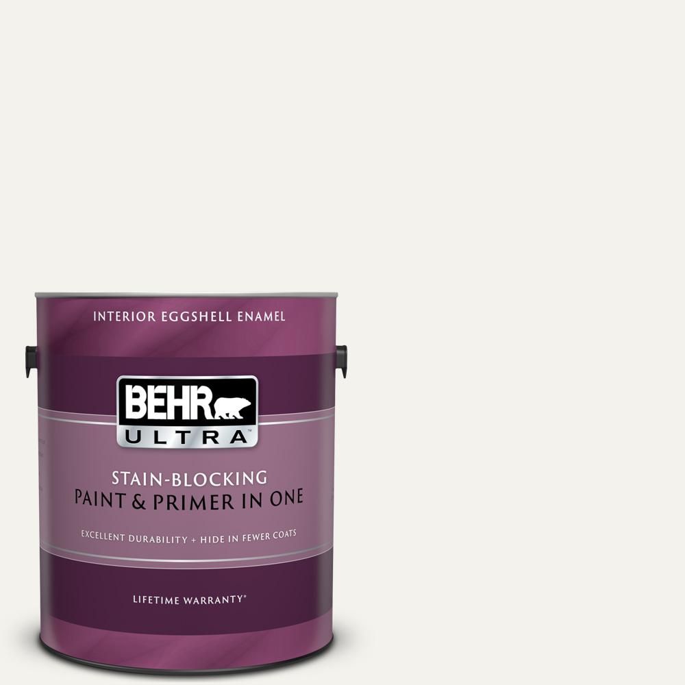 BEHR ULTRA 1 gal. #PR-W14 Bit Of Sugar Eggshell Enamel Interior Paint and Primer in One-275001 - ... | The Home Depot