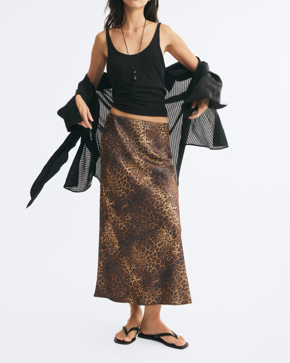 Leopard print satin midi skirt

#LTKSeasonal