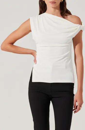 ASTR the Label Aphra One-Shoulder Top in White at Nordstrom Rack, Size Medium | Nordstrom Rack