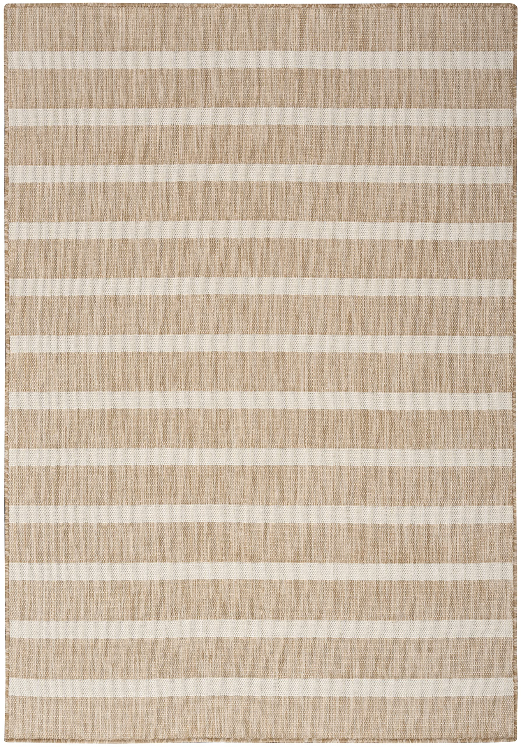 Nourison Positano Indoor/Outdoor Beige Ivory 5' x 7' Area Rug, Easy Cleaning, Non Shedding, Bed R... | Amazon (US)