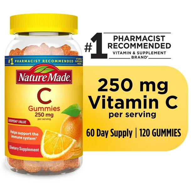 Nature Made Vitamin C 250 mg Per Serving Gummies, Dietary Supplement, 120 Count | Walmart (US)
