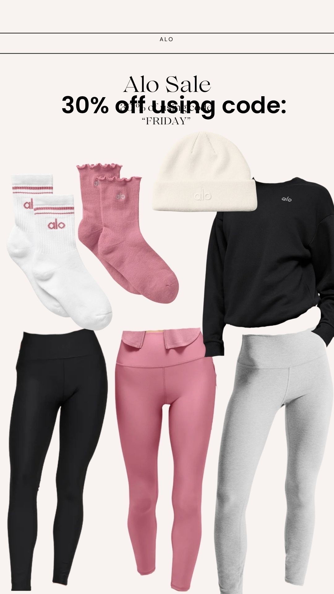 Alo is also having a Black Friday sale. Everything is 30% off but you must sign up on their website. Use code “Friday” for the 30% off.

#LTKootd #LTKActive #LTKSaleAlert