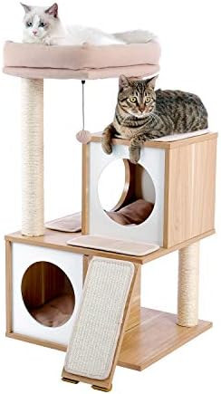 PAWZ Road Cat Tree Luxury 34 Inches Cat Tower with Double Condos, Spacious Perch, Fully Wrapped S... | Amazon (US)