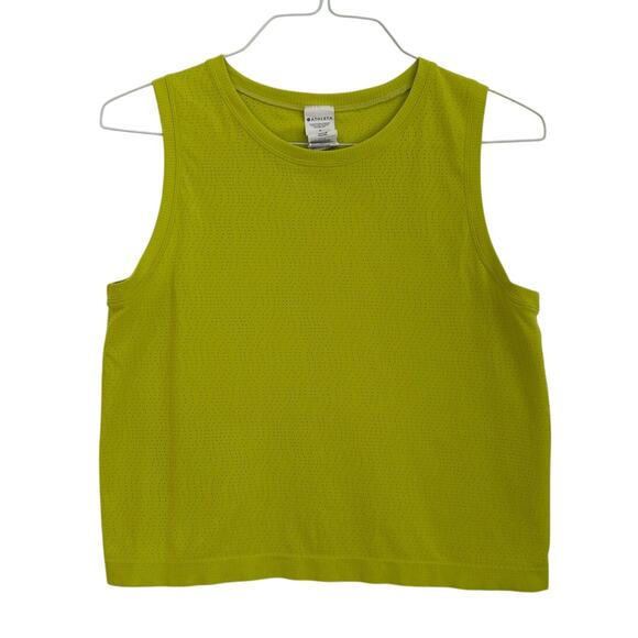 Athleta Cropped Muscle Tank, Bright Green Yellow, Women’s Size Medium | Poshmark
