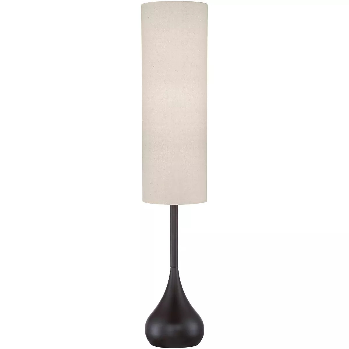 Possini Euro Design Mid Century Modern Floor Lamp 62" Tall Bronze Metal Droplet Off White Cream C... | Target