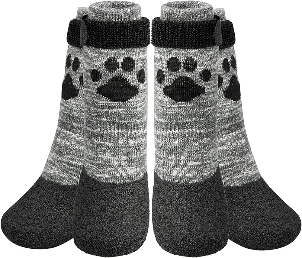 KOOLTAIL Anti Slip Dog Socks - Outdoor Dog Boots Waterproof Dog Shoes Paw Protector with Strap Tr... | Amazon (US)