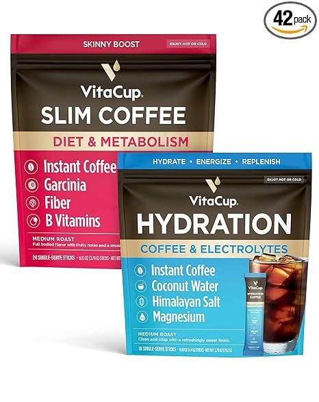 VitaCup Instant Coffee Stick (42) Count Bundle | Slim Blend & Hydration Coffee | Superfood & Vita... | Amazon (US)