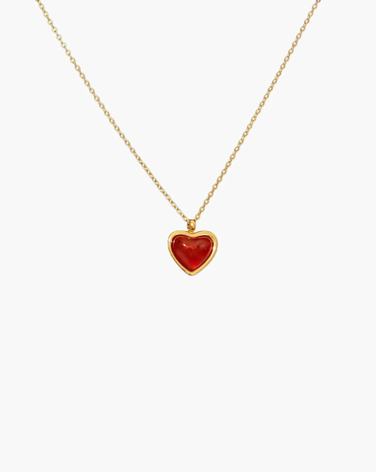 Carnelian Heart Necklace | Waterproof & Tarnish-Free | en route | en route jewelry