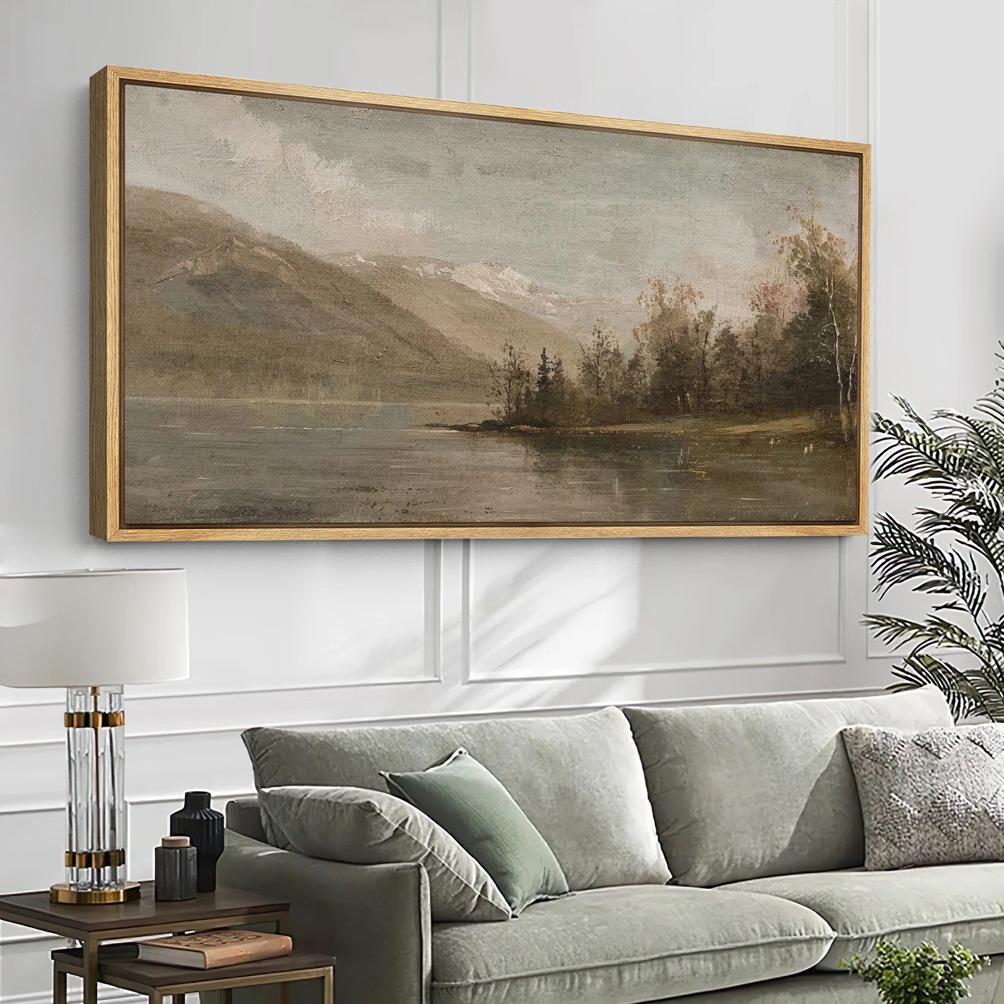 Serene Abstract Landscape Extra Large Framed Wall Art Oversized Canvas Print | Wayfair North America