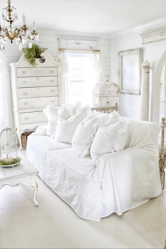 STRAIGHT SlipCover |Sofa Slipcover | Sofa Cover | Sofa Scarf | Slip Cover | Couch Cover | Farmhou... | Etsy (US)