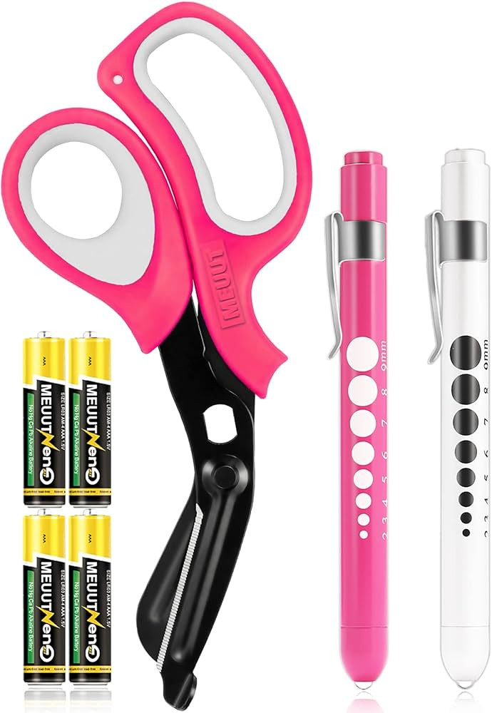 MEUUT 3 Pack Pen light & Medical Scissors-One Pantented Trauma Scissor Two LED Penlight with Pupi... | Amazon (US)