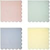 Meri Meri Pastel Small Napkins -Pack of 20 in 4 Colors - Small Size with Scallop Edge | Amazon (US)