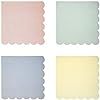 Meri Meri Pastel Small Napkins -Pack of 20 in 4 Colors - Small Size with Scallop Edge | Amazon (US)