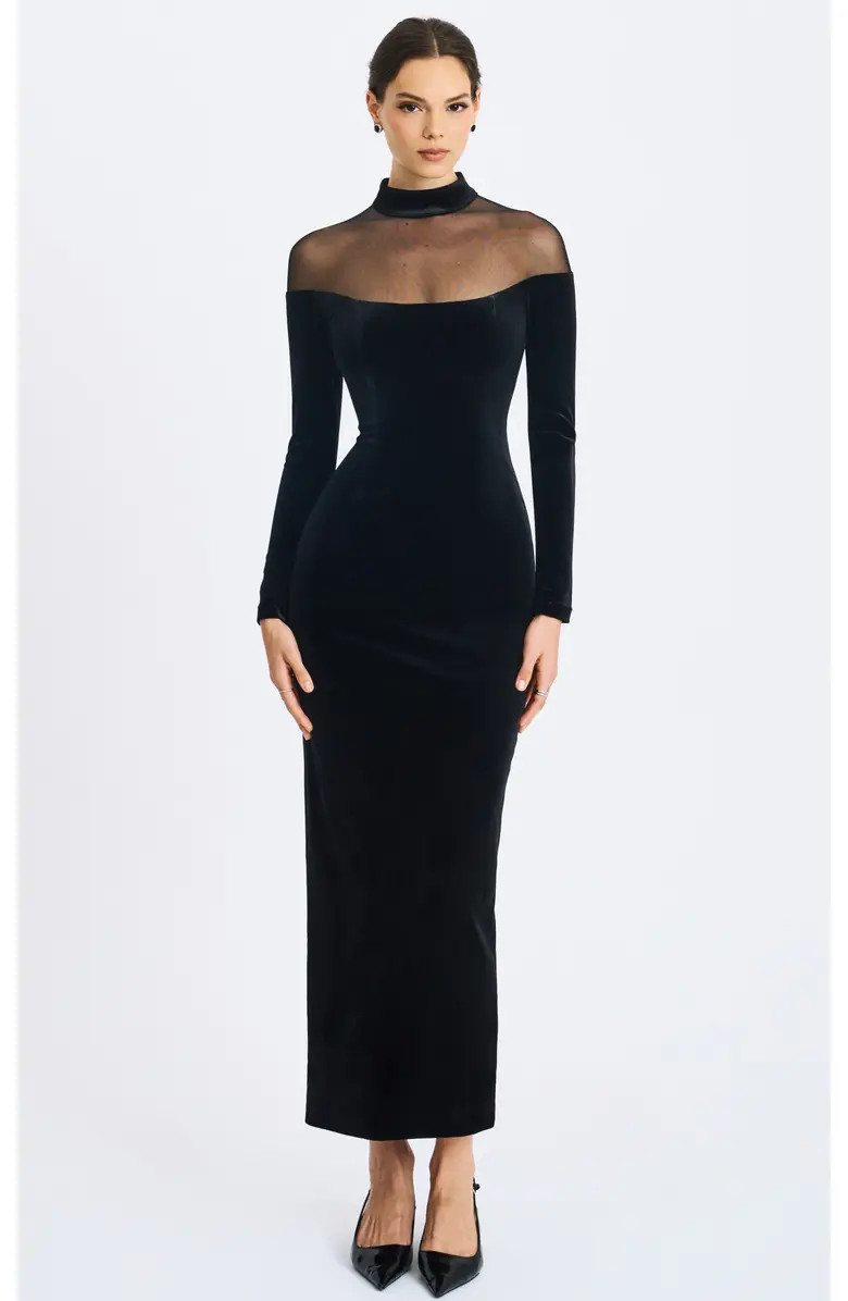 Blair Sheer Mock Neck Maxi Dress | Nordstrom