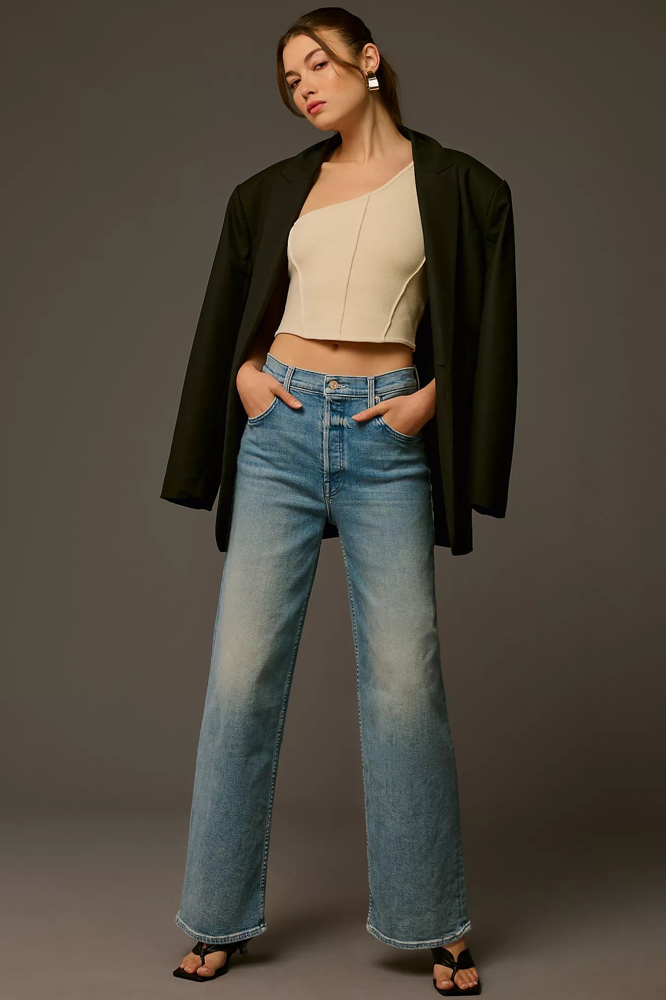 MOTHER The Spinner Skimp High-Rise Wide-Leg Jeans | Anthropologie (US)