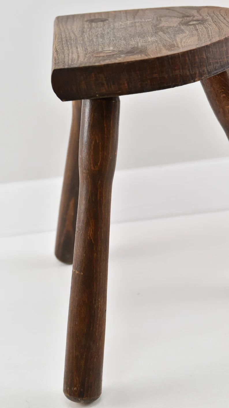 Vintage 12" French Wooden Shaped Leg Plain D Stool Wood Plant Stand Display Milking Tabouret Smal... | Etsy (CAD)