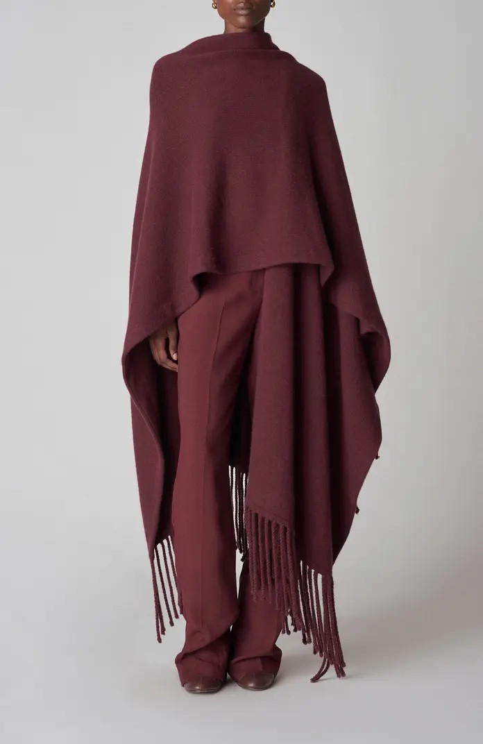 Fringe Poncho in Wool Cashmere Knit | Nordstrom