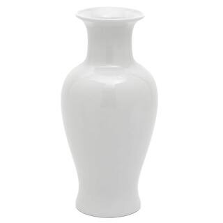 24 in. White Porcelain Fishtail Decorative Vase | The Home Depot