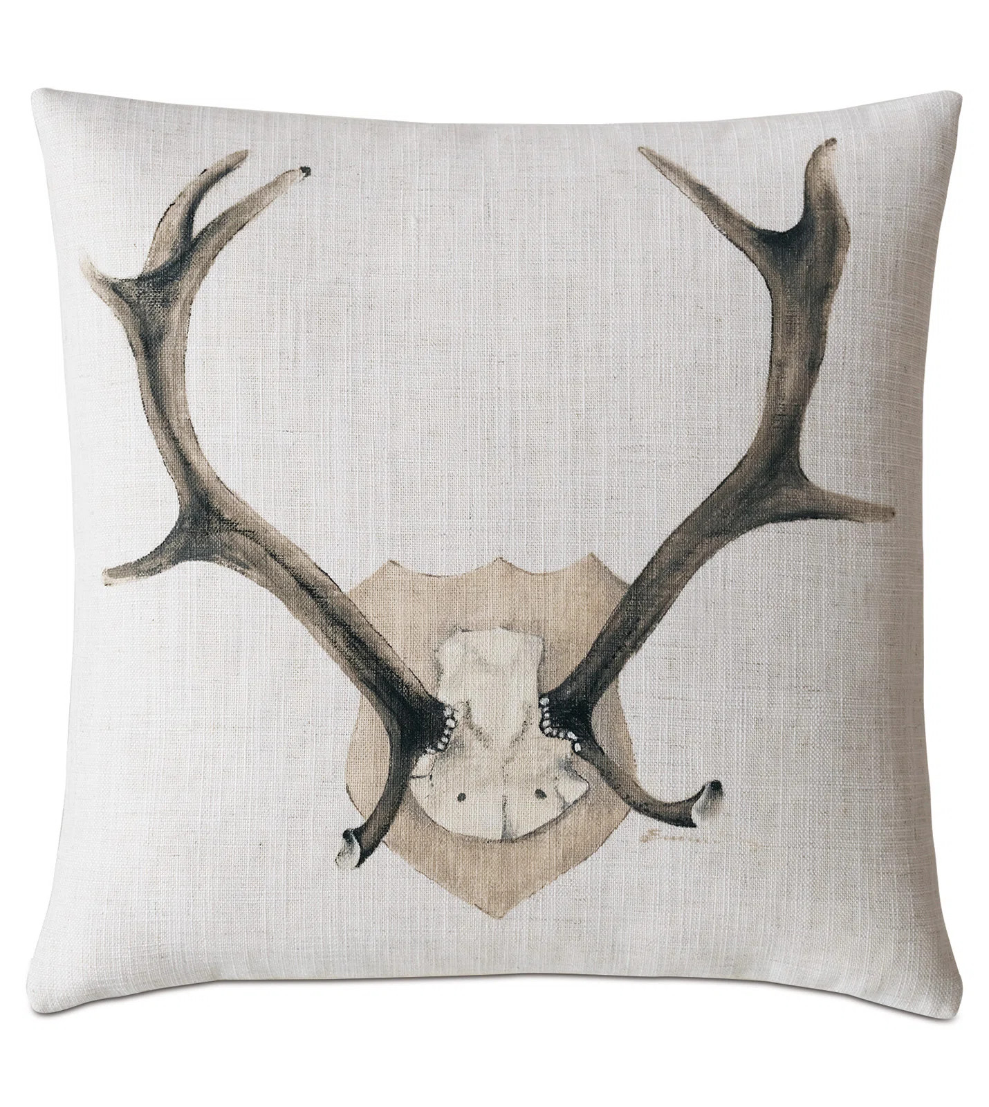 Bellingham Antlers Hand Painted Throw Pillow Cover & Insert | Perigold