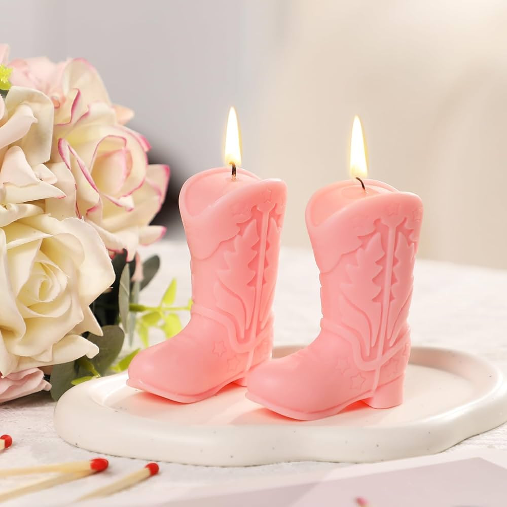 Tuitessine Cowgirl Gifts Cowboy Boot Candle Decorative Novelty Candles Natural Soy Wax Lavender S... | Amazon (US)
