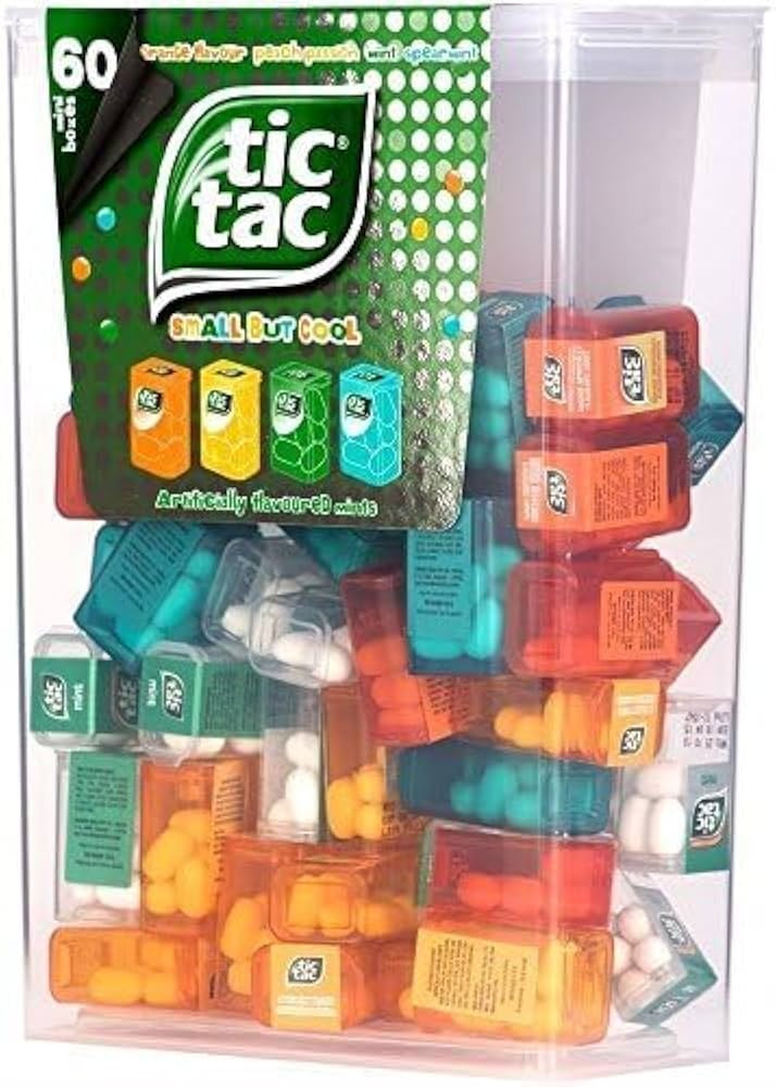 Amazon.com : TIC TAC Box with 60 Mini Boxes (Mint, Orange, Spearmint, Peach and Passion fruit) 23... | Amazon (US)
