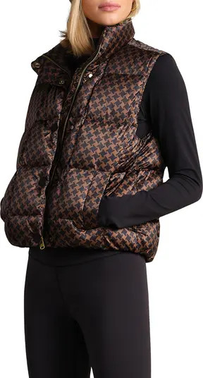 Rhone Water Repellent Houndstooth Check 650 Fill Power Down Vest | Nordstrom | Nordstrom