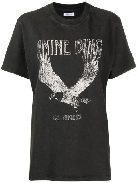 ANINE BING Lili eagle-print T-shirt - Farfetch | Farfetch Global
