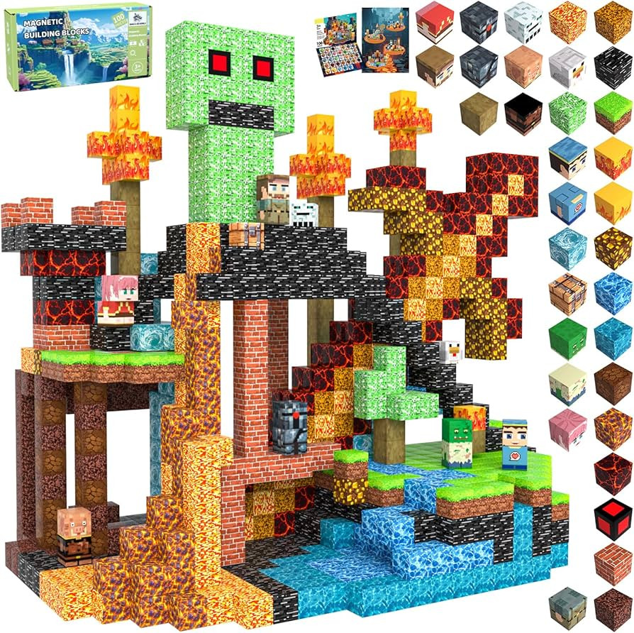 Magnetic Blocks Toys for Kids, 100 PCS Building Blocks Cubes, Stacking Magnetic Tiles Toys for Ki... | Amazon (US)