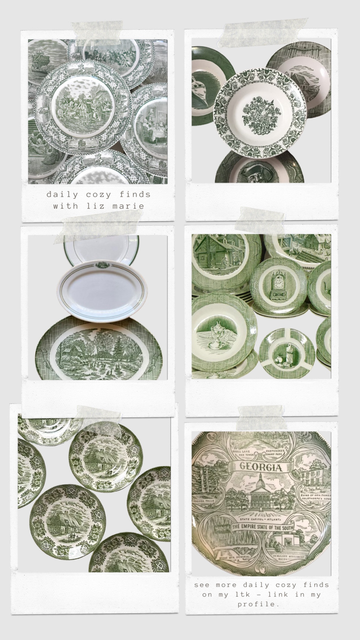 Green transferware & plates. Perfect for display & a plate wall! 

#LTKfindsunder50 #LTKhome #LTKstyletip