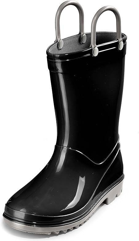Toddler and Kids Rain Boots with Easy On Handles - Boys and Girls Colors and Designs – by Puddl... | Amazon (US)