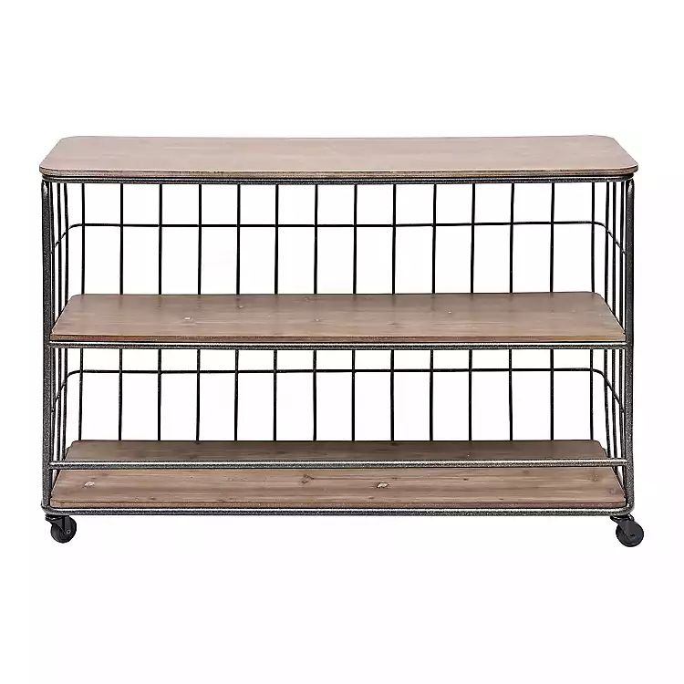 Industrial 3-Tier Rolling Console Table | Kirkland's Home